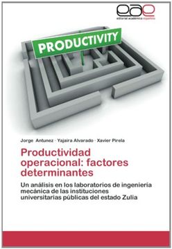 portada Productividad operacional: factores determinantes: Un análisis en los laboratorios de ingeniería mecánica de las instituciones  universitarias públicas del estado Zulia