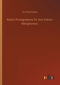 portada Kant's Prolegomena to any Future Metaphysics (en Inglés)
