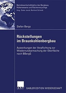 Rückstellungen im Braunkohlenbergbau: Auswirkungen der Verpflichtung zur Wiedernutzbarmachung der Oberfläche nach BBergG (Betriebswirtschaftslehre des Bergbaus, Hüttenwesens und Flächenrecyclings)