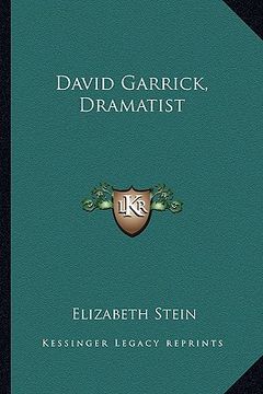 portada david garrick, dramatist (en Inglés)