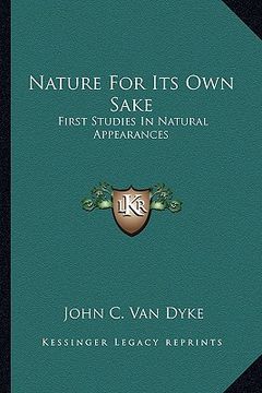 portada nature for its own sake: first studies in natural appearances (in English)