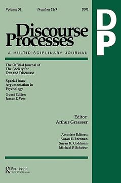 portada argumentation in psychology: a special double issue of discourse processes (en Inglés)