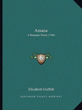 portada amana: a dramatic poem (1764) (en Inglés)