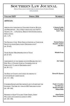 portada Southern Law Journal, Vol. XXIV, Spring 2014 (en Inglés)