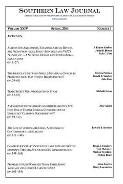 portada Southern Law Journal, Vol. XXIV, Spring 2014