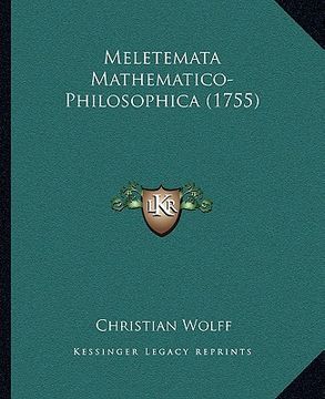 portada meletemata mathematico-philosophica (1755) (in English)