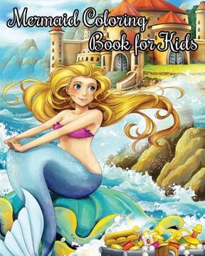 portada Mermaid Coloring Book For Kids: Jumbo Coloring Books Fantasy Fairies Mermaids (en Inglés)