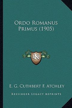 portada ordo romanus primus (1905) (en Inglés)