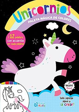 portada Unicornios (Libro de Acuarelas) (Paleta Mágica de Colores)