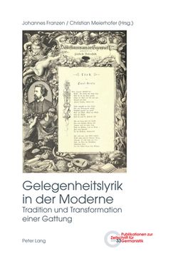 portada Gelegenheitslyrik in der Moderne: Tradition und Transformation einer Gattung (en Alemán)