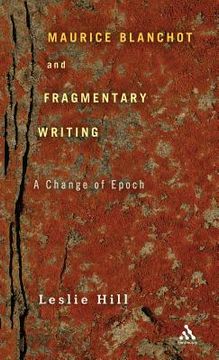 portada maurice blanchot and fragmentary writing (in English)
