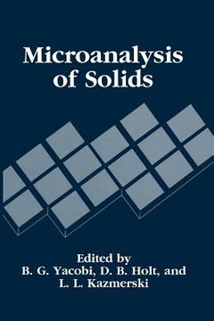 portada Microanalysis of Solids (en Inglés)