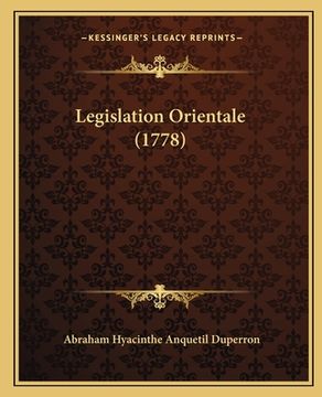 portada Legislation Orientale (1778) (en Francés)