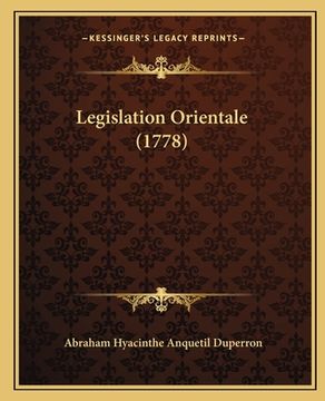 portada Legislation Orientale (1778) (in French)