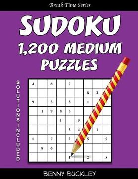 portada Sudoku 1,200 Medium Puzzles. Solutions Included: A Break Time Series Book (en Inglés)