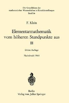 portada elementarmathematik vom hoheren standpunkte aus: iii: prazisions- und approximationsmathematik (en Inglés)