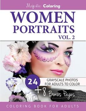 portada Women Portraits Vol. 2: Grayscale Coloring for Adults (en Inglés)
