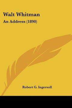 portada walt whitman: an address (1890) (in English)