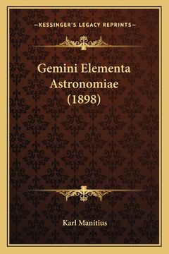 portada Gemini Elementa Astronomiae (1898) (en Latin)