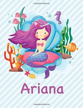 portada Ariana: Mermaid Not for Girls 8. 5X11 Wide Ruled Blank Lined Journal Personalized Diary Gift 