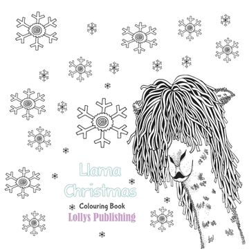 portada Llama Christmas Colouring Book: Mindfulness Llama Colouring Book
