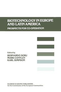 portada Biotechnology in Europe and Latin America: Prospects for Co-Operation