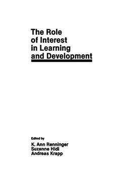 portada The Role of Interest in Learning and Development (en Inglés)