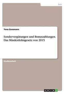 portada Sondervergutungen Und Bonuszahlungen. Das Mindestlohngesetz Von 2015 (German Edition)
