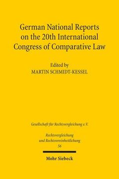 portada German National Reports on the 20th International Congress of Comparative Law (en Inglés)