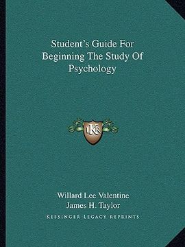 portada student's guide for beginning the study of psychology (en Inglés)