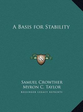 portada a basis for stability a basis for stability (en Inglés)