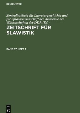 portada Zeitschrift für Slawistik, Band 37, Heft 3, Zeitschrift für Slawistik Band 37, Heft 3 (en Alemán)