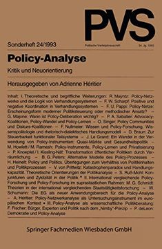 portada Policy-Analyse: Kritik und Neuorientierung (en Alemán)