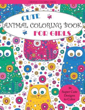 portada Cute Animal Coloring Book for Girls (in English)