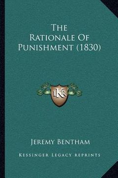 portada the rationale of punishment (1830) (in English)
