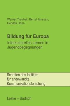 portada Bildung Für Europa: Interkulturelles Lernen in Jugendbegegnungen (en Alemán)