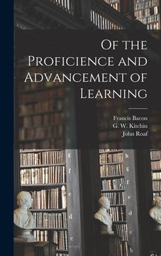 portada Of the Proficience and Advancement of Learning (in English)