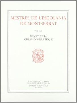 portada Mestres de L'Escolania de Montserrat, Volum Xiv. Benet Julià, ii 