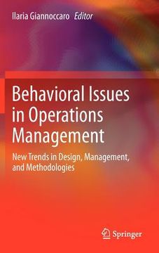 portada behavioral issues in operations management: new trends in design, management, and methodologies (en Inglés)