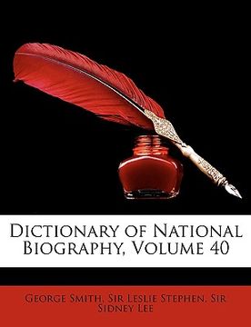 portada dictionary of national biography, volume 40
