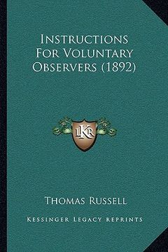 portada instructions for voluntary observers (1892) (en Inglés)