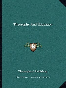 portada theosophy and education (en Inglés)
