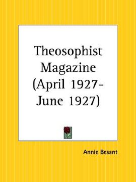 portada theosophist magazine april 1927-june 1927