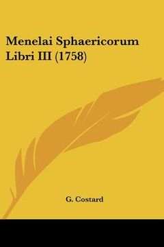 portada menelai sphaericorum libri iii (1758) (in English)