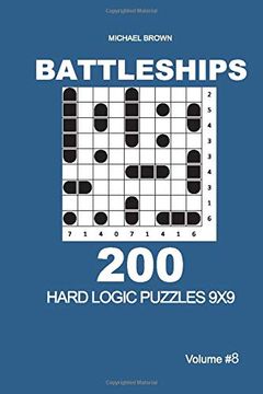 portada Battleships - 200 Hard Logic Puzzles 9x9 (Volume 8) (en Inglés)