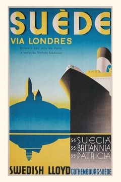 portada Vintage Journal Swedish Cruise Ships Travel Poster (en Inglés)