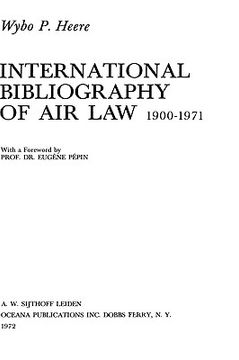 portada intl bibliography of air law main work 1900-1971 (en Inglés)