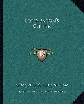 portada lord bacon's cipher (in English)