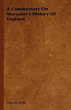 portada a commentary on macaulay's history of england (en Inglés)