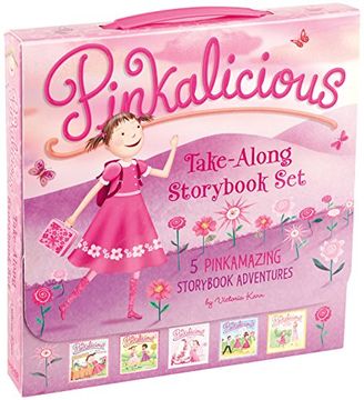 portada The Pinkalicious Take-along Storybook Set: Tickled Pink, Pinkalicious and the Pink Drink, Flower Girl, Crazy Hair Day, Pinkalicious and the New Teacher (en Inglés)